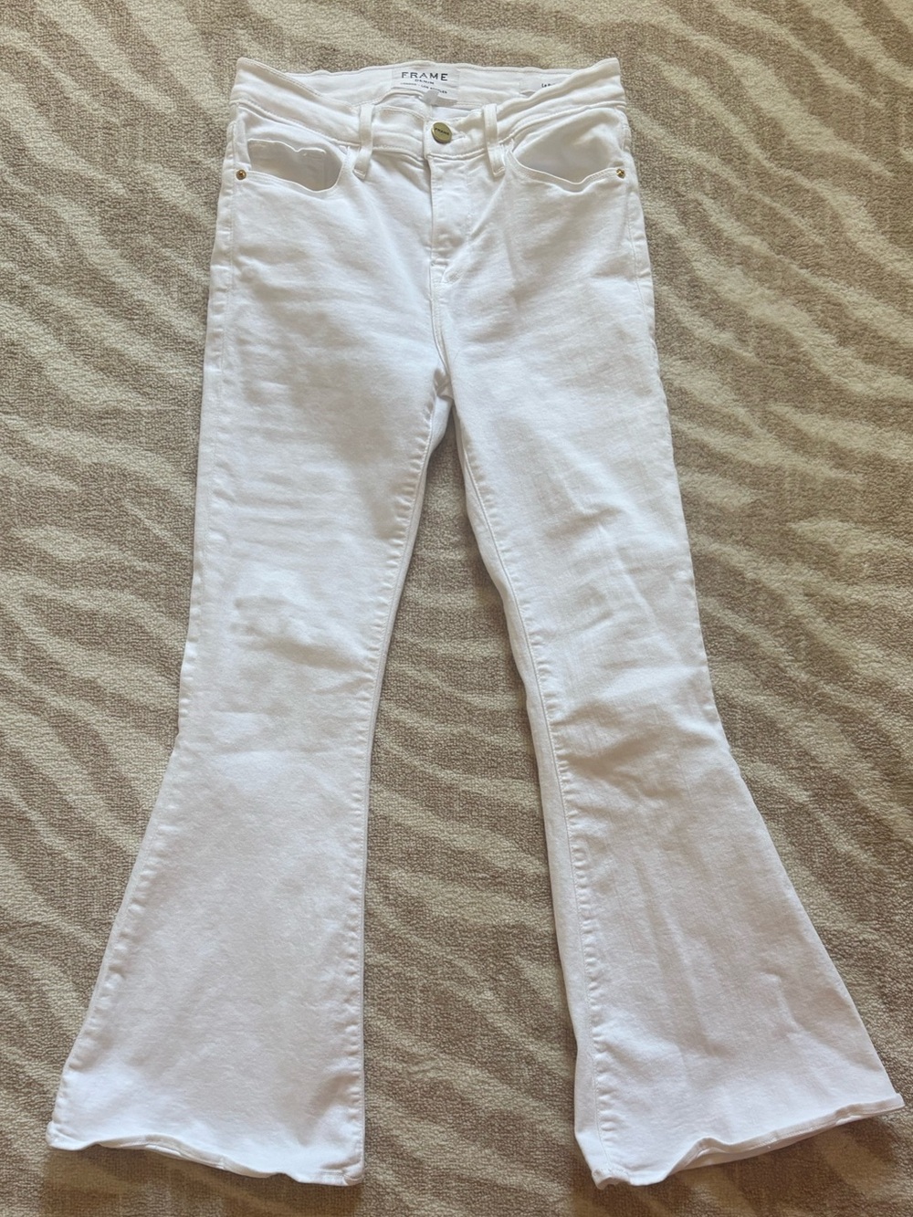 Frame Denim White Flare Jeans